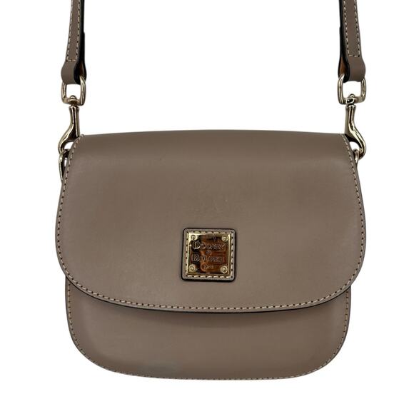 Dooney & Bourke Saddle Bag Crossbody Beige Leather Old Money Equestrian - Picture 2 of 16